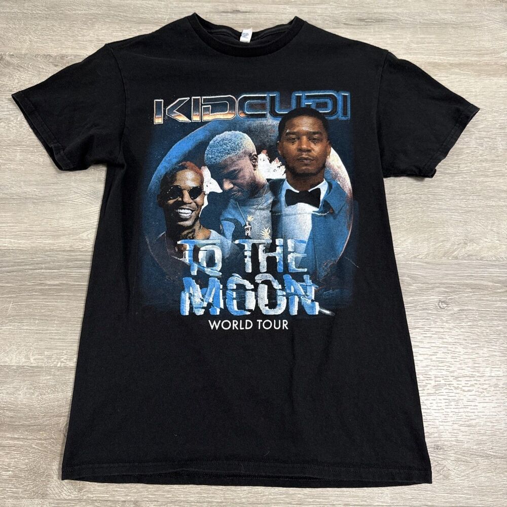 Kid Cudi Shirt To The Moon World Tour Men's Black Small Concert Tee